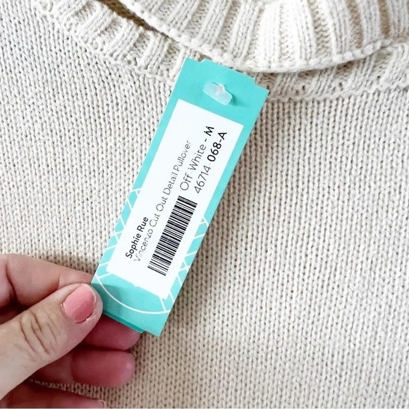 Sophie‎ Rue StitchFix Vincenzo Sweater Cutout Detail Women Size Medium New Cream - Picture 4 of 8